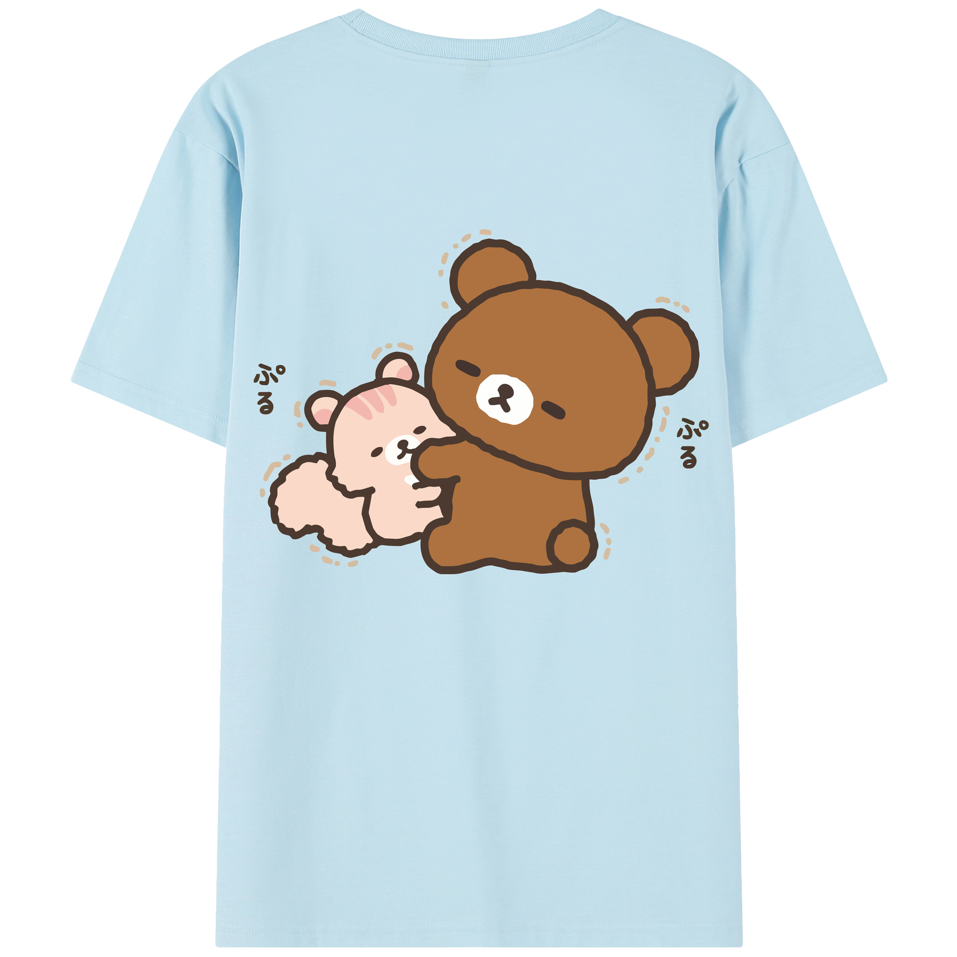 （画像用） リラックマ リラックマ キイロイトリ Rilakkuma Korilakkuma Kiiroitori 綿100％半袖Tシャツ（背面プリント）